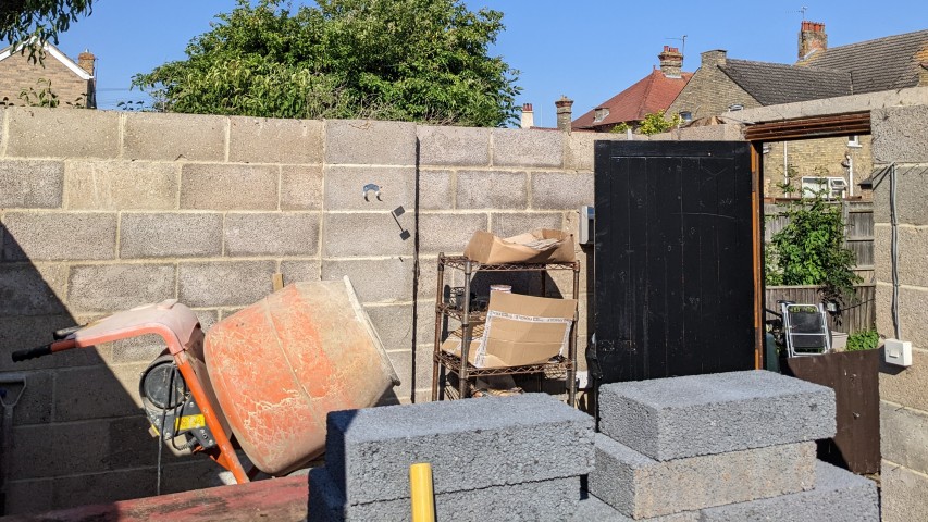 Exterior, with fittings removed.